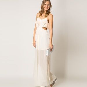 BCBGeneration Side Cutout Slit Dress Pale Peach
